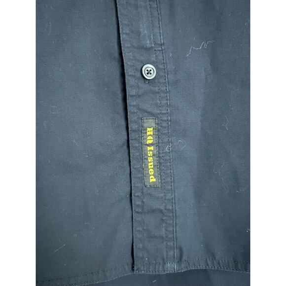 HQ Issue Black Zip-Up Tactical Utility Mens Short Sleeve Shirt XL - Picture 2 of 9